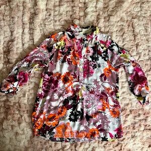 Dana Buchman Pink and Orange Button Down Shirt